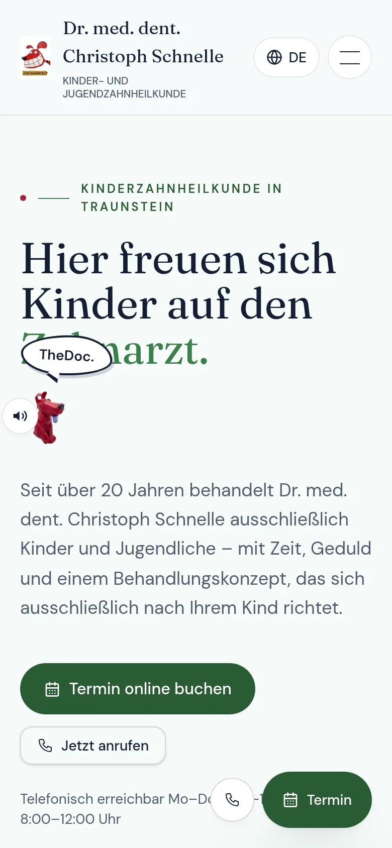 Neue Website der Praxis Dr. Schnelle auf dem Handy